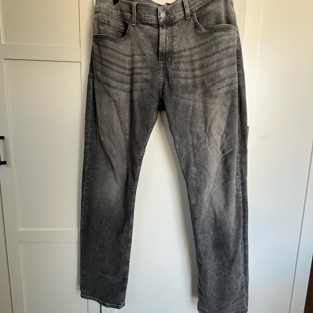 7 for all mankind Gray Straight Leg Jeans